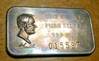 1oz Vintage 1975 Silver Bar HIGH RELIEF LINCOLN