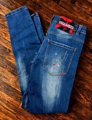DSQUARED2 Cool Guy Distressed Paint Splatter Jeans Sz 48 32x28 Italy $539