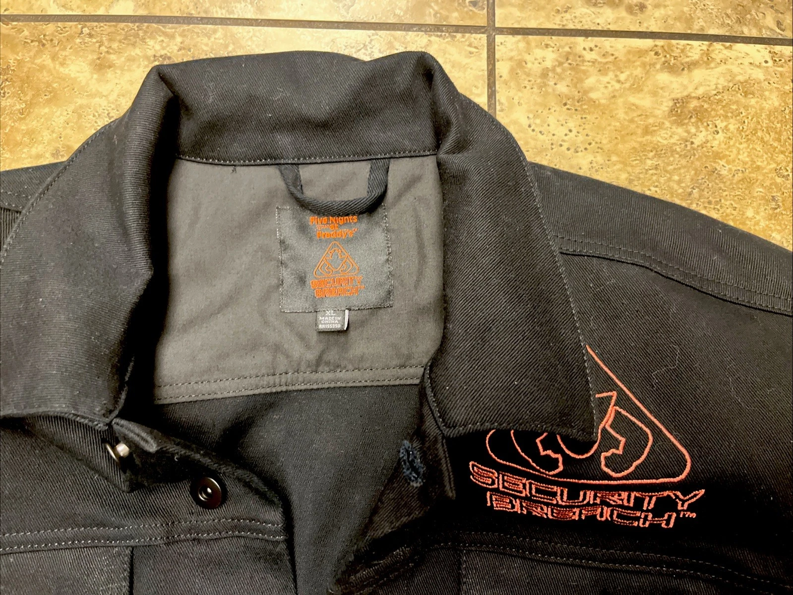 Five Nights at Freddy's Size XL Security Breach Black Denim Jacket - product detail image 2