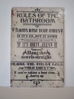  Retro Tin Sign door Wall Decor Metal Bar Bathroom Rules Funny Sign.