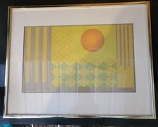 Sunscreen by Thelma Confer 1975 Serigraph Framed 5/35