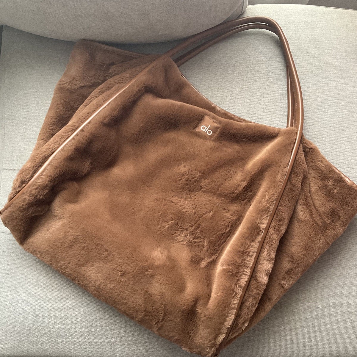 Alo Yoga Faux Fur Tote Bag Chocolate | eBay