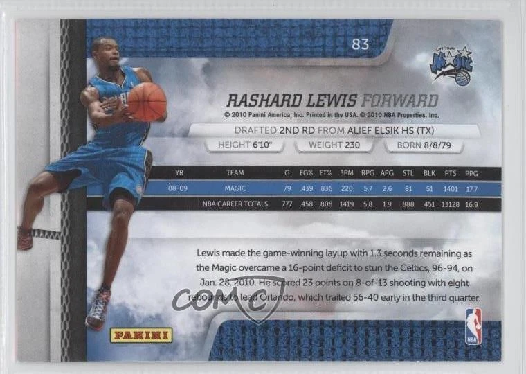 2009-10 Absolute Memorabilia Rashard Lewis #83 - Image 2 of 2