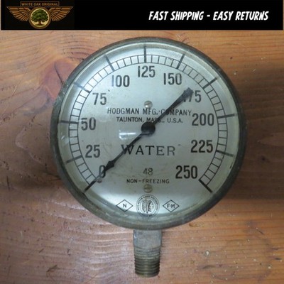 Vintage Hodgman MFG. Co. Taunton, MA 250psi Pressure Gauge 3.75''