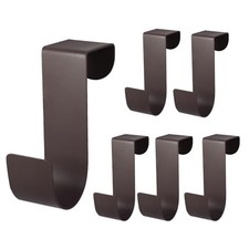6 Pcs Over The Cabinet Door Hooks Stainless Steel Hanger Hook 1 Brown