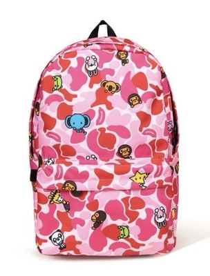 Authentic A Bathing Ape Bape Baby Milo Backpack #1 Pink New Back