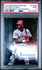 Elly De La Cruz 2022 Bowman Heritage Auto PSA 9 Cincinnati Reds