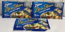 Ziploc Zip N Steam Steam Cooking Bags 10 Bags 2-4 Servings Medium ** READ **