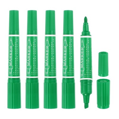 5 Pcs Art Marker Pen Double-Ended Colored Pen Dual Sketch Marker, Middle Green