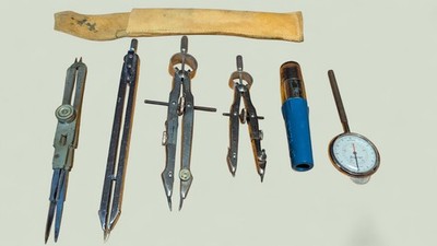 Vintage Drafting Tool Lot Compasses Dividers Engineer Architect Instruments