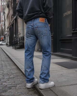 Levi's 501 Original Fit Jeans W32 L32 Blue Distressed Destroyed Denim