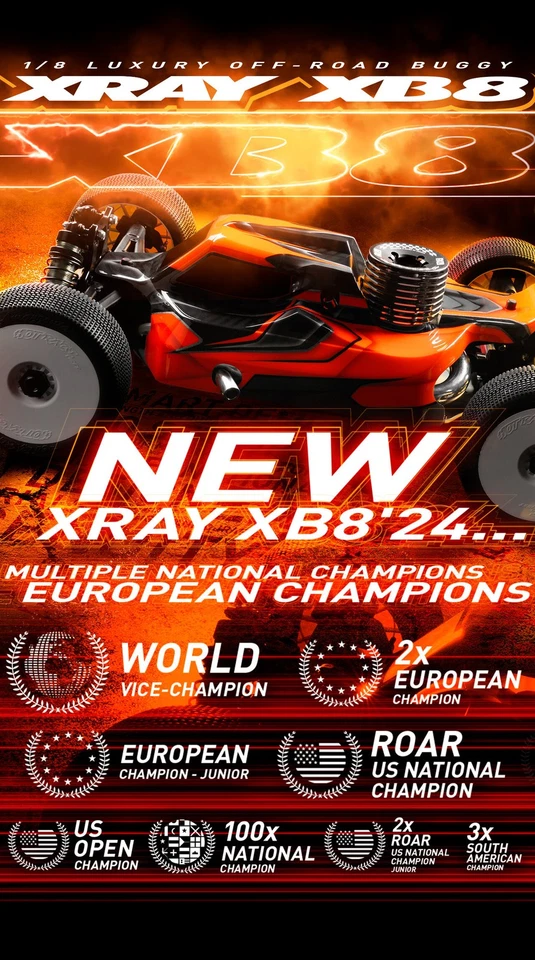 350020 xRay XB8 25 New 2025 1:8 Buggy Kit Nitro - Immagine 3 di 3