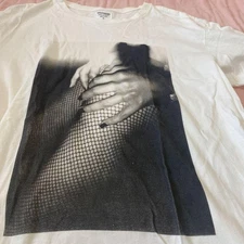WACKOMARIA Daido Moriyama White Graphic Print T-Shirt Knitted Tights XL