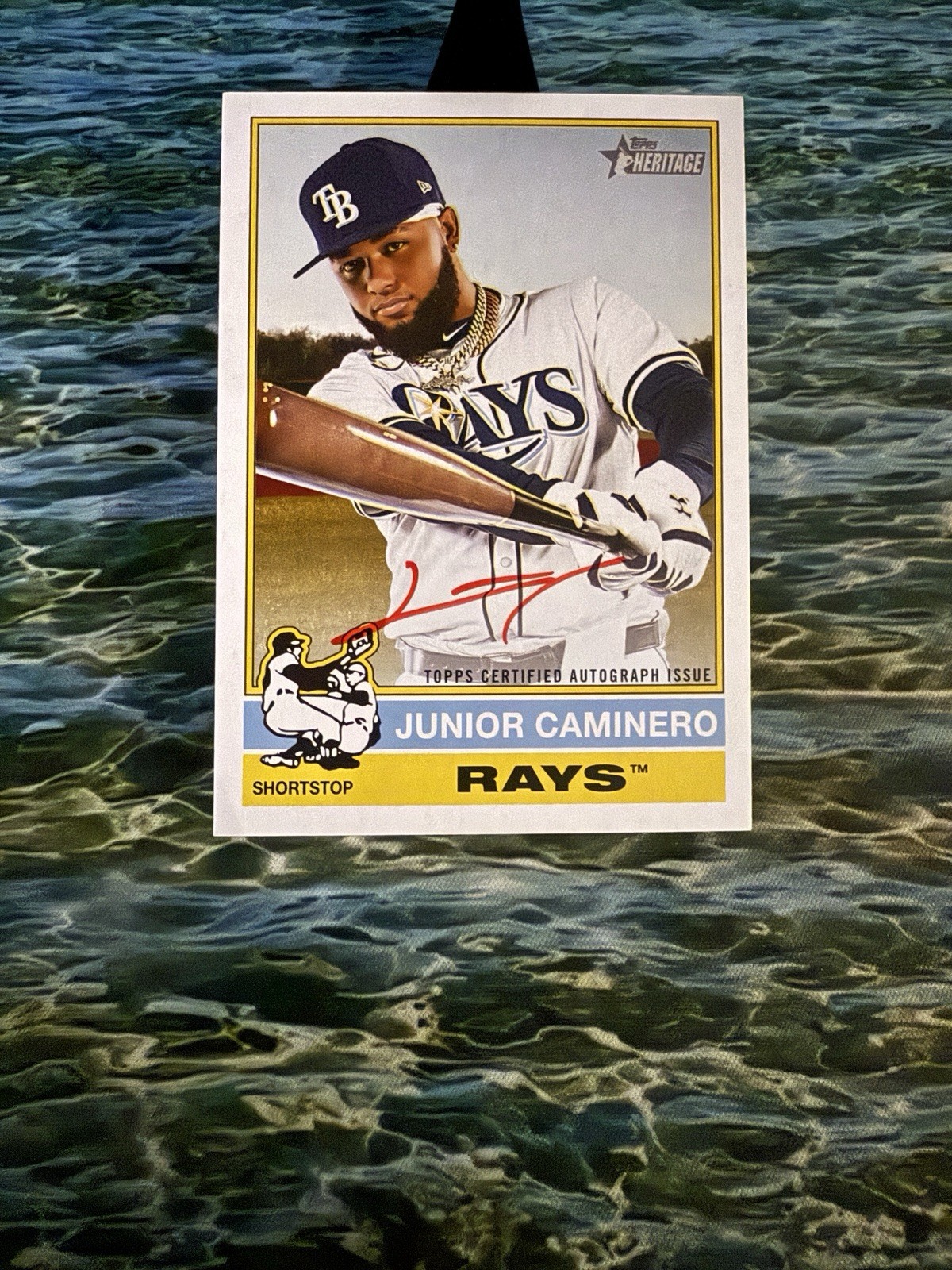 2025 Topps Heritage High # ROA-JC JUNIOR CAMINERO REAL ONE RED INK AUTO 15/76