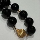Black Onyx knotted 12mm beaded Necklace w/14K accents & 14K gold clasp  - 17” — photo 6