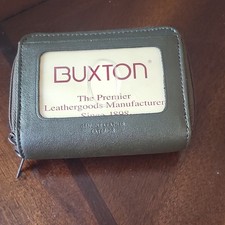 Buxton Green Zip-Around Women's Wallet with Zipper Accent, Credit Card Organizer