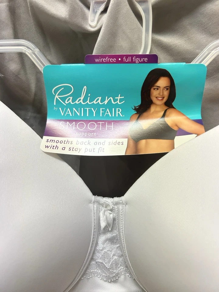Sujetador para mujer Vanity Fair suavizante radiante sin cables talla 40D blanco estilo 71381 Foto 3 de 4