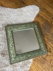 Vintage Antique Green Mirror 10x10 Wall Decor With Hook To Hang
