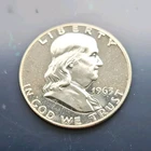 1963 Franklin Half Dollar Uncirculated Silver 50C Coin .900 Fineness Uncertified