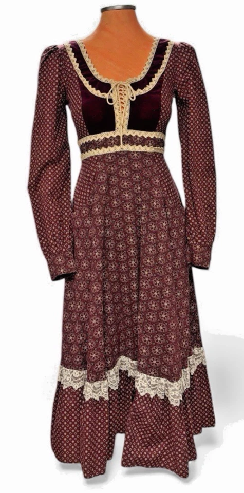 Vestido Gunne Sax By Jessica San Francisco Pradera Talla 9 Corsé Línea A Bolsillos Foto 4 de 4