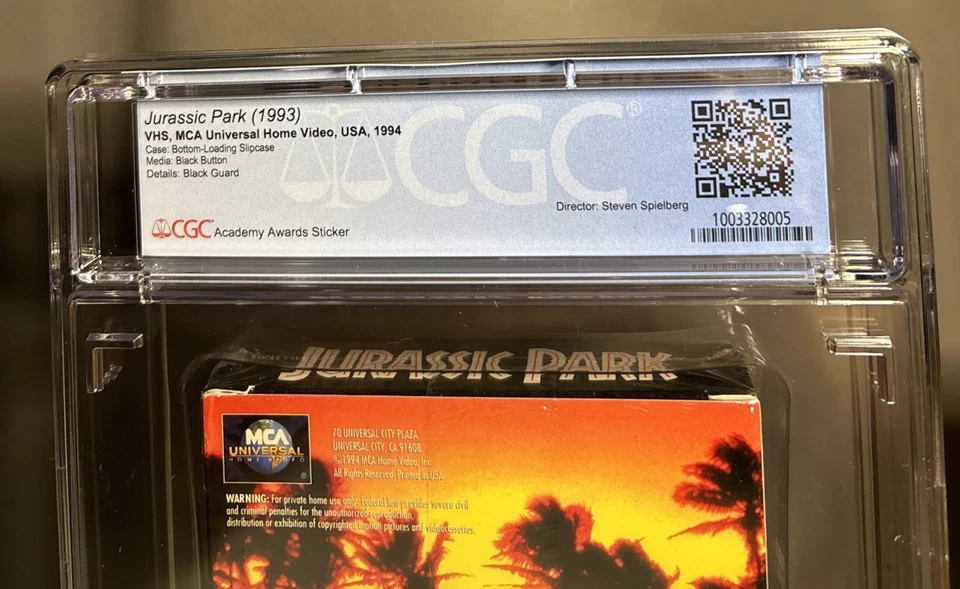 Jurassic Park (VHS-1994) MCA Home Video,  CGC Graded (9.4-A+) MINTY 1st Release! - Image 4 of 4