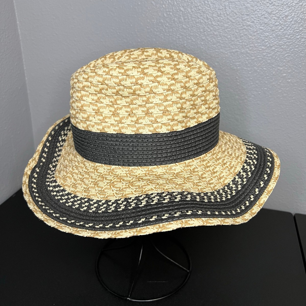 David and & Young Packable Straw Sun Hat Adjustable Beach  display picture 1
