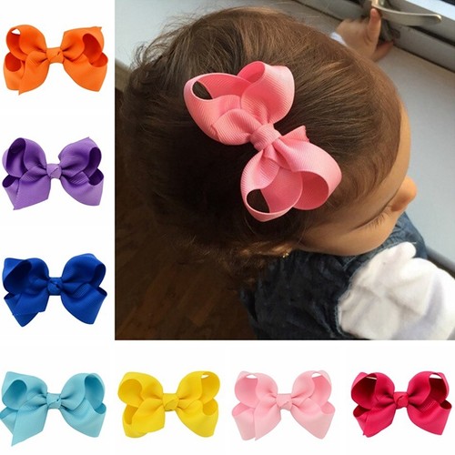 20 Pcs Girls Baby Kid Hair Bows Hairpin Alligator Princess Ribbon Clip Grosgrain - Photo 1 sur 9