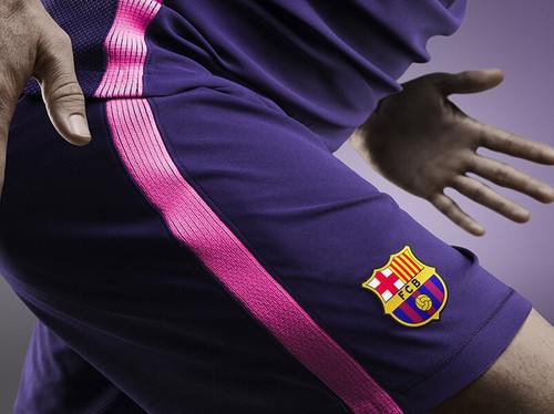 BARCELONA 2016/17 AWAY (LARGE) PURPLE SPAIN NIKE FOOTBALL SOCCER SHORTS MESSI. - Picture 10 of 12