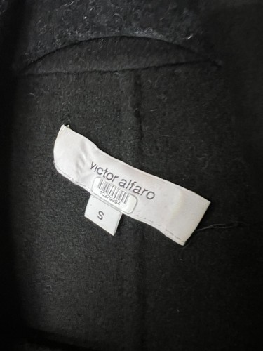 Victor Alfaro Vest Womens Small Black Open Pockets Chic City Wool Blend - Picture 4 of 7