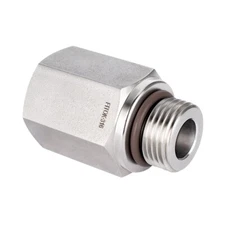 FITOK 316 SS Pipe Adapter 1/4 Female NPT × 7/16-20 Male SAE/MS Straight Thread