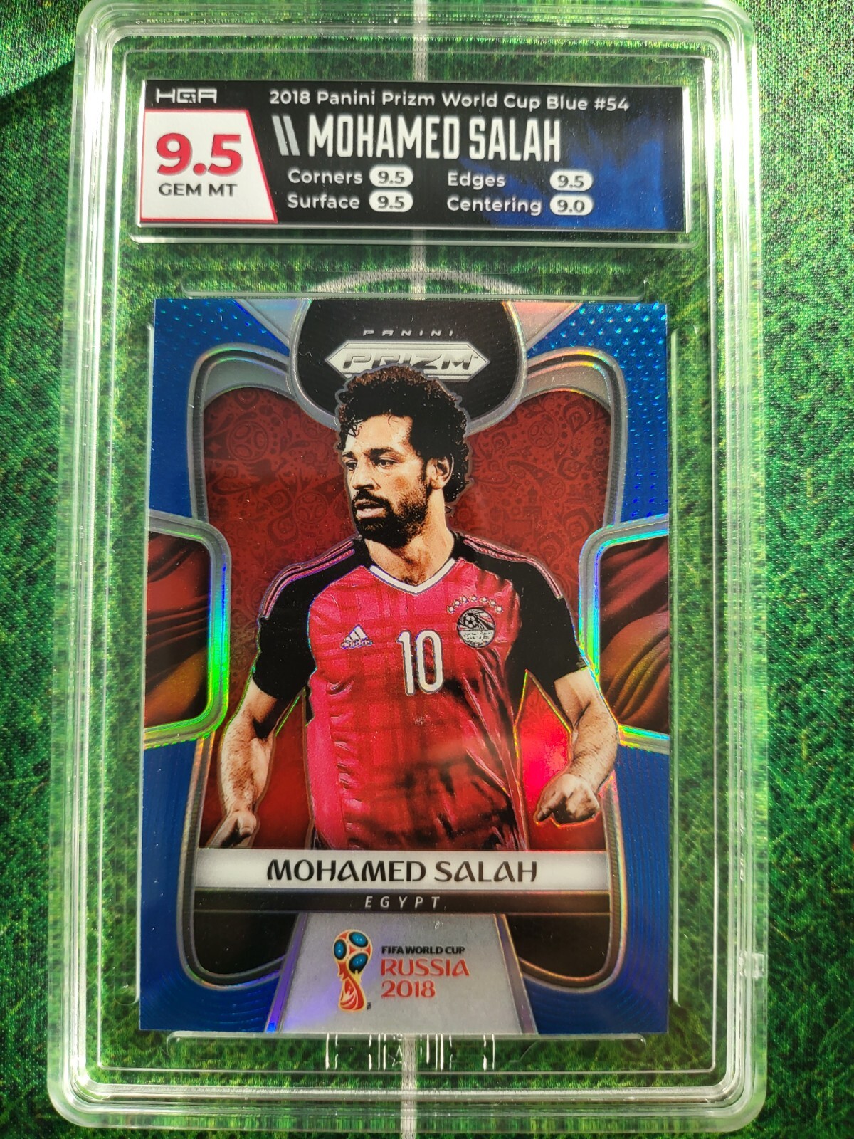 2018 Panini Prizm world Cup russia Mohamed Salah Blue /199 HGA9.5
