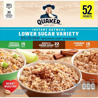 Quaker Individual Instant Oatmeal Variety Pack, Apples & Cinnamon - View #10