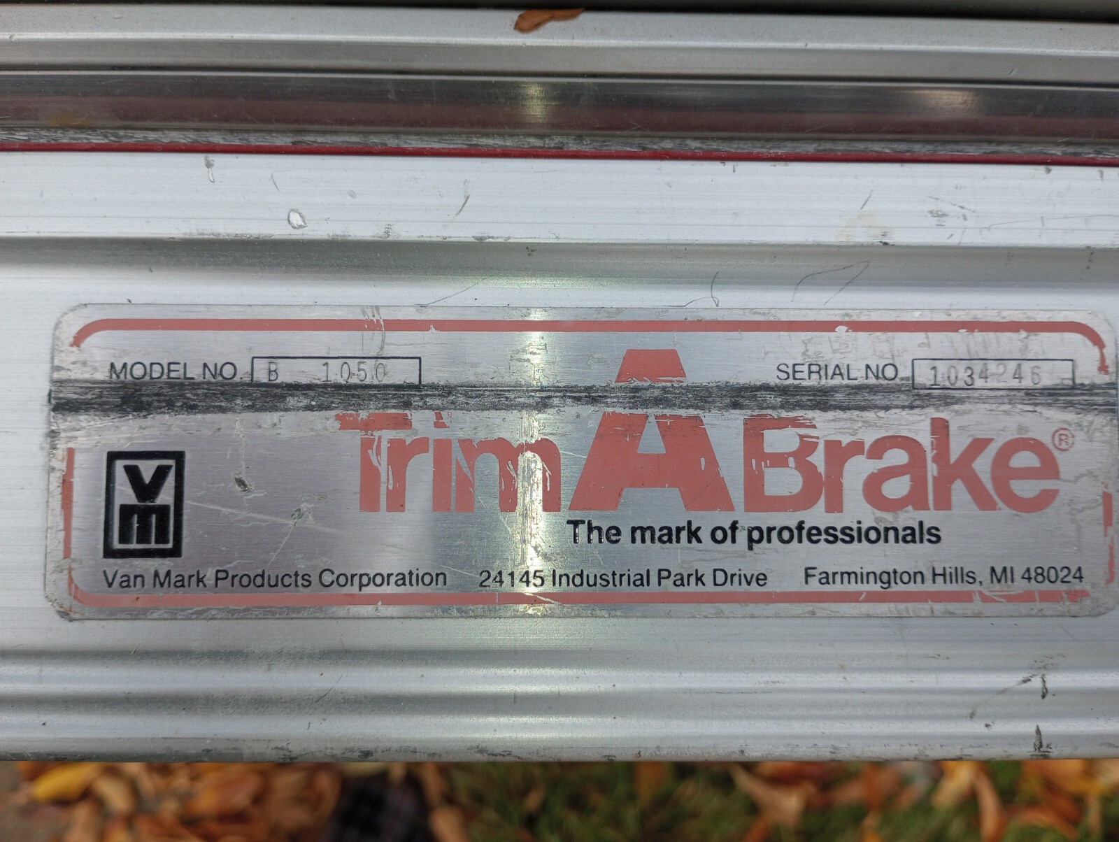 Original Van Mark Trim A Brake Siding Brake eBay