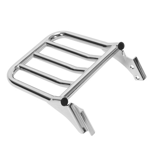 For Harley Fatboy Heritage Softail Dyna 84-up Chrome Rear Backrest Luggage Rack - Picture 7 of 9