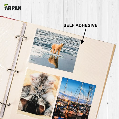 Arpan extra großes selbstklebendes Fotoalbum mit 3 Ringen 20 Blatt / 40 Seiten - Bild 7 von 148