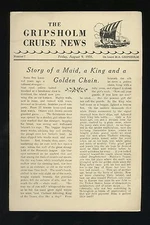 1935 MS Gripsholm 'Cruise News' - Swedish American Line