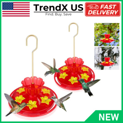 2 Pack Hummingbird feeders for Outdoor Ant Bee Leak-Proof 6 Feeding Port Plastic