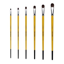 XDT 826 Filbert Artist Paint Brush 6 Piece Set Mixed Red Sable Weasel Hair