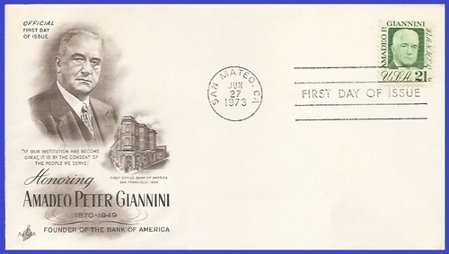 USA5 #1400 U/A ARTCRAFT FDC Amadeo P. Giannini - 第 1/1 張圖片