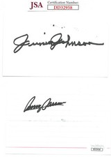 Junior Johnson & Benny Parsons dual signed NASCAR 3x5 Index Card- JSA #DD32958
