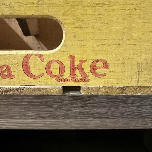Vintage Yellow Wooden Coca Cola Crate Wood Case Advertising Original Coke 1970s - Picture 17 of 21