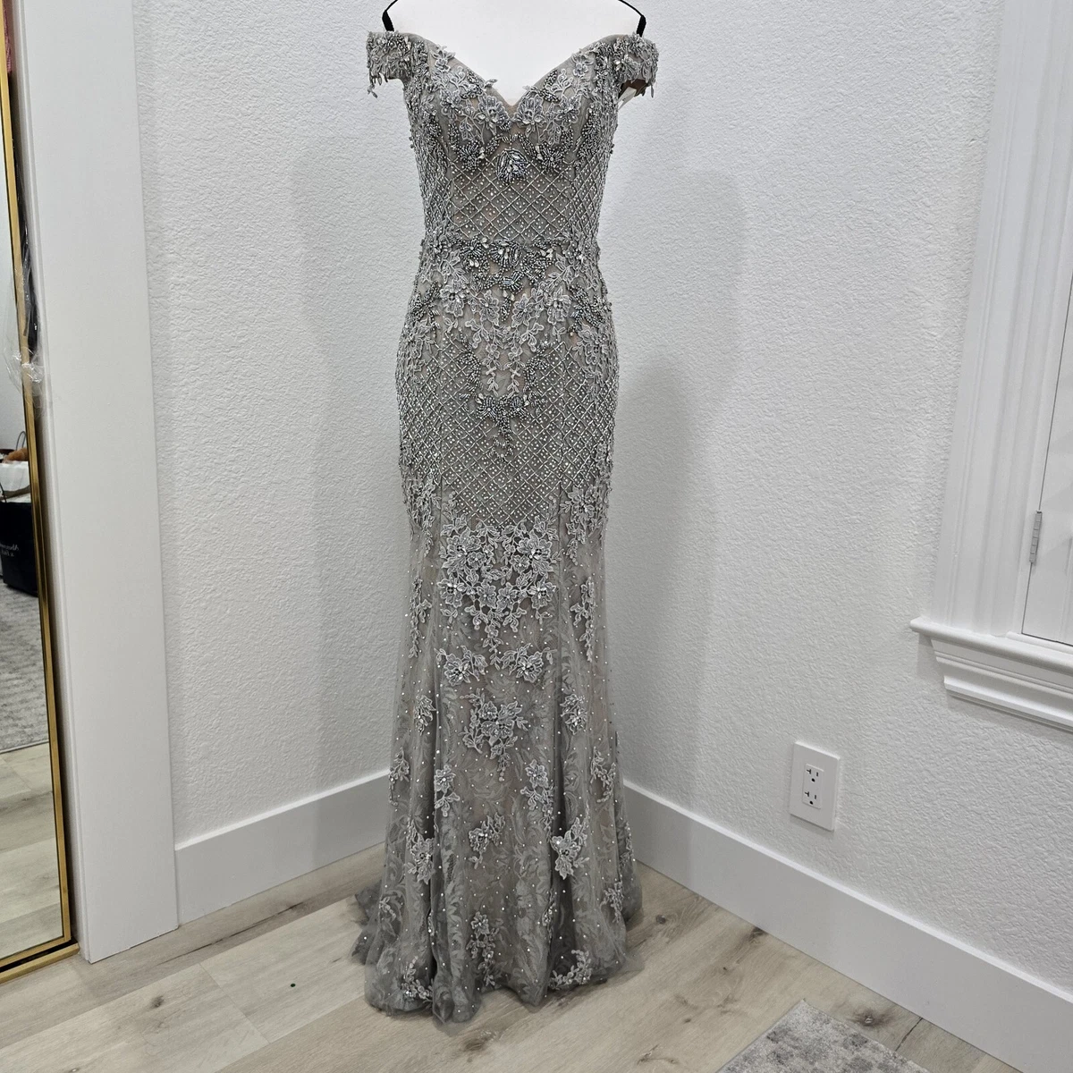 green emerald velvet dress Terani 252E5131 Strapless A-line Evening Gown – Mia Bella Couture main image 1