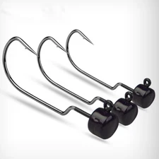 25Pcs 1/8 3/16 1/4 oz Ned Rig Jig Heads Crappie Bass Weedless Fishing Hooks Lure