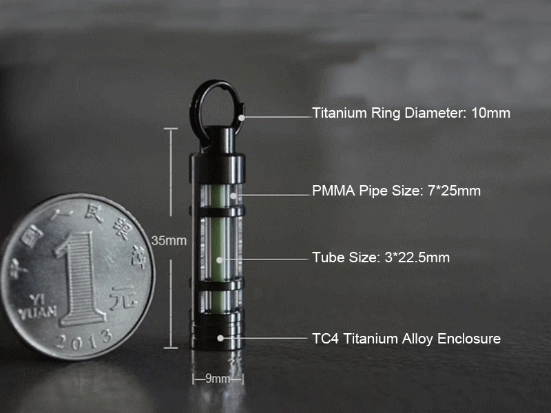 3x22.5mm Glass Tube w/ Titanium Enclosure Night Luminous 25 Years Lamp Tube 1pc - Image 4 of 4