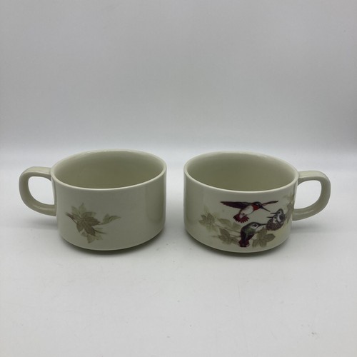 Tazze da caffè zuppa vintage OTAGIRI JAPAN HUMMINGBIRDS, SET DI 2, nido, 12 once. - Foto 4 di 13