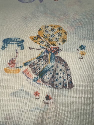 Vintage Holly Hobbie FABRIC, Cream Background Semi Sheer Lightweight 4 Yards/45” - Picture 4 of 9