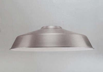 NIB Brushed Nickel Mini Pendant Shade w/White Interior 12'' Dia x 3.5 high