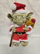 Disney Parks Star Wars Yoda Santa Christmas Plush Stuffed Animal Collectible 11"