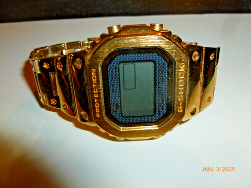 CASIO G-Shock Watch Metal Square Gold Tone Tough Solar GMWB5000GD-9 - Picture 3 of 11