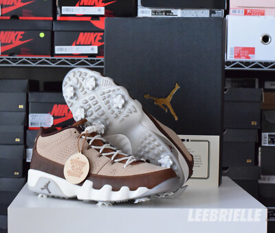 Nike Air Jordan 9 G Golf Shoes Masters 2024 Wood Woodgrain